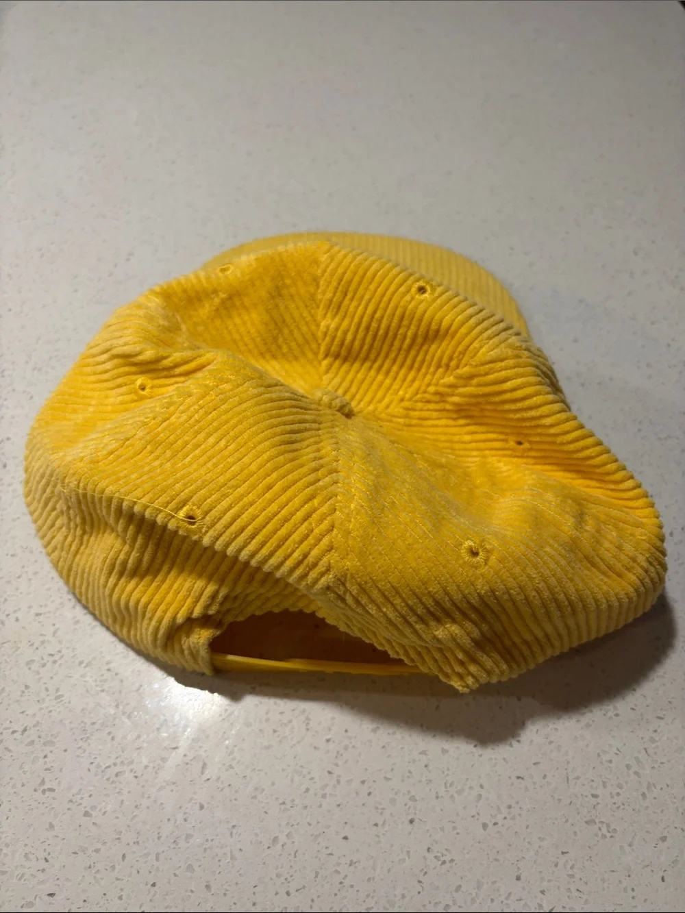 Weekday Yellow Corduroy Cap with Embroidered Kangaroo Patch